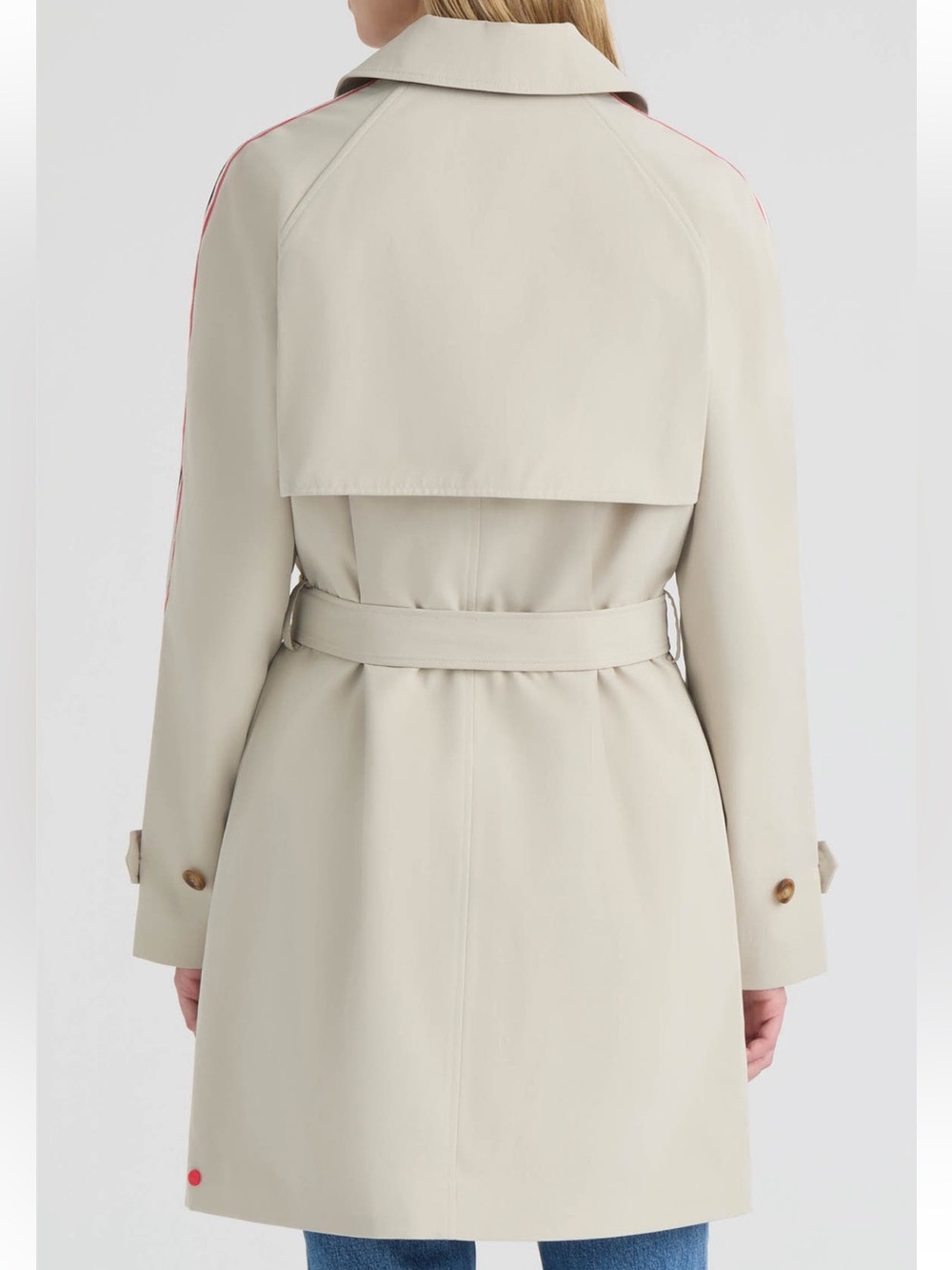 NEW Hunter Sophia Sleeve Stripe Trench Coat in Vanilla - Picture 2 of 11